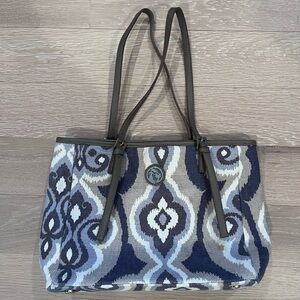 Spartina Gray Ikat Tote Bag Purse